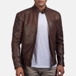 biker jacket brown